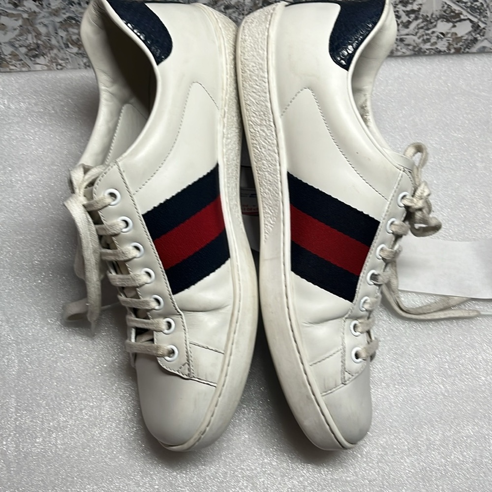 Gucci Ace Leather 'White Blue' Sneaker - Picture 5 of 15